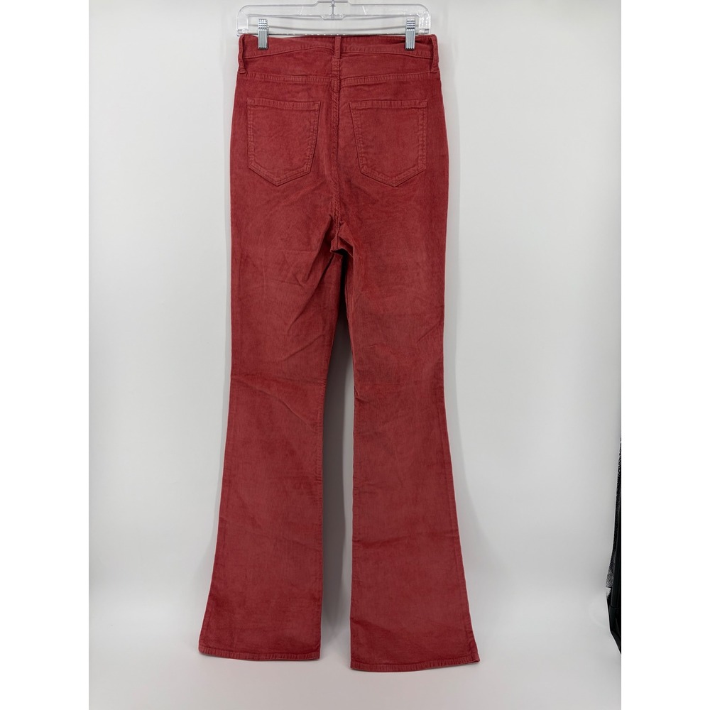 Old Navy Women 6 Tall Rust Red Corduroy Flare Higher High-Rise Pants NEW - Picture 2 of 7